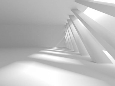 Aydınlatılmış koridor iç tasarımı. Boş Oda İç mimarisi. 3 Boyutlu Hazırlama