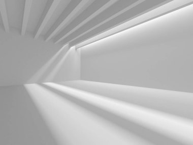 Beyaz Modern Arkaplan. Soyut Bina Konsepti. 3d Hazırlama