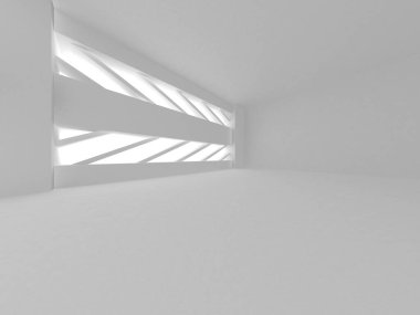 Beyaz Modern Arkaplan. Soyut Bina Konsepti. 3d Hazırlama