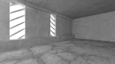Soyut mimari iç plan. Boş beton oda. 3d hazırlayıcı