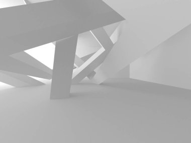 Soyut Beyaz Mimari Tasarım Konsepti. 3d Görüntüleme