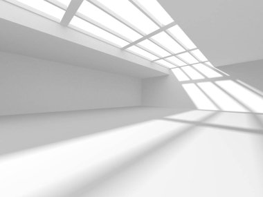 Soyut Beyaz Mimari Tasarım Konsepti. 3d Görüntüleme