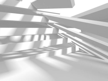 Soyut Beyaz Mimari Tasarım Konsepti. 3d Görüntüleme