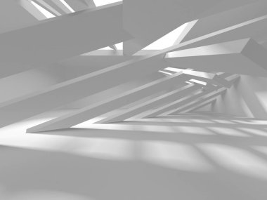 Soyut Beyaz Mimari Tasarım Konsepti. 3d Görüntüleme