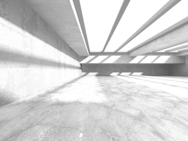 Soyut Beyaz Mimari Tasarım Konsepti. 3d Görüntüleme