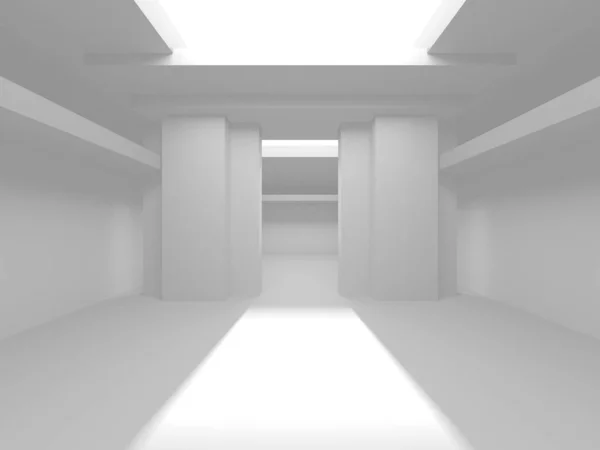 Fundo Moderno Branco Conceito Construção Abstrato Render — Fotografia de Stock