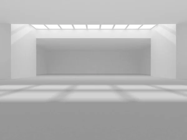 Białe Nowoczesne Tło Abstrakcyjna Koncepcja Budynku Renderowanie — Zdjęcie stockowe