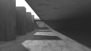 Soyut mimari arka plan. İçi boş beton döşeme. 3d hazırlayıcı