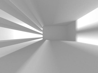 Beyaz Modern Arkaplan. Soyut Bina Konsepti. 3d Hazırlama