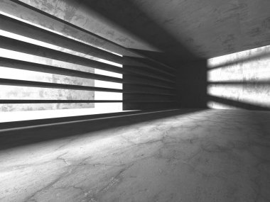 Soyut mimari arka plan. İçi boş beton döşeme. 3d hazırlayıcı