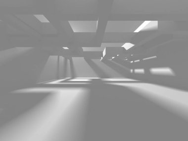 Beyaz Modern Arkaplan. Soyut Bina Konsepti. 3d Hazırlama