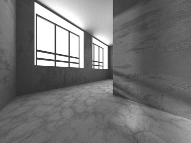Soyut mimari arka plan. İçi boş beton döşeme. 3d hazırlayıcı