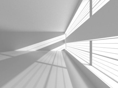 Aydınlatılmış koridor iç tasarımı. Boş Oda İç mimarisi. 3 Boyutlu Hazırlama