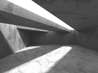 Soyut mimari arka plan. İçi boş beton döşeme. 3d hazırlayıcı