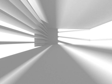 Soyut Beyaz Mimari Tasarım Konsepti. 3d Görüntüleme