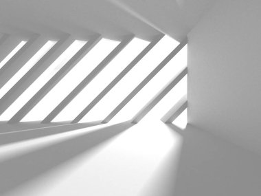 Soyut Beyaz Mimari Tasarım Konsepti. 3d Görüntüleme