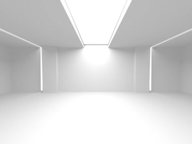 Soyut Beyaz Mimari Tasarım Konsepti. 3d Görüntüleme