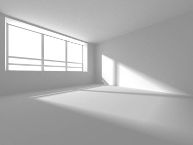 Soyut Beyaz Mimari Tasarım Konsepti. 3d Görüntüleme