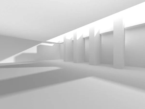 Fundo Moderno Branco Conceito Construção Abstrato Render — Fotografia de Stock