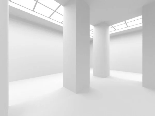 Fundo Moderno Branco Conceito Construção Abstrato Render — Fotografia de Stock