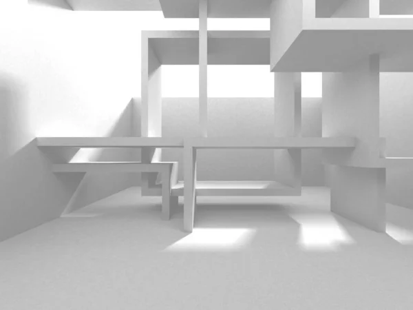 Abstract White Architecture Design Concept Illustratie Van Render — Stockfoto