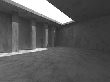 Soyut mimari arka plan. İçi boş beton döşeme. 3d hazırlayıcı