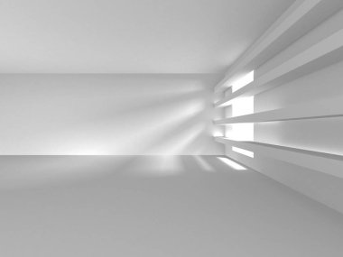 Beyaz Modern Arkaplan. Soyut Bina Konsepti. 3d Hazırlama