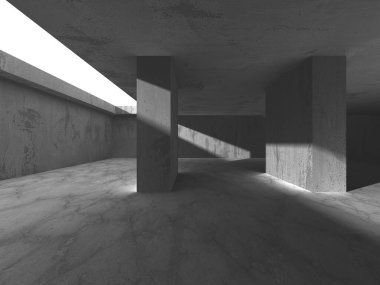 Soyut mimari arka plan. İçi boş beton döşeme. 3d hazırlayıcı