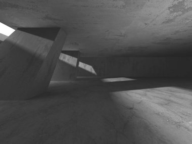 Soyut mimari arka plan. İçi boş beton döşeme. 3d hazırlayıcı