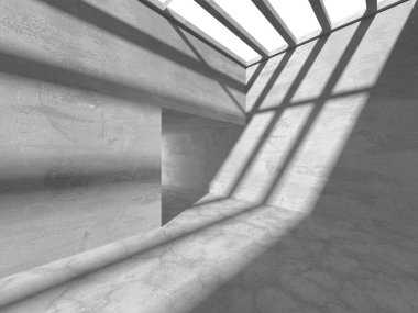 Soyut mimari arka plan. İçi boş beton döşeme. 3d hazırlayıcı