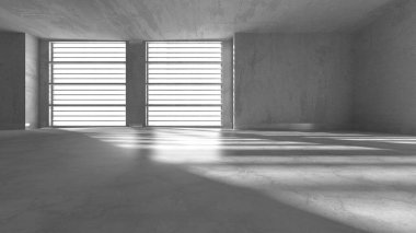 Soyut mimari iç plan. Boş beton oda. 3d hazırlayıcı