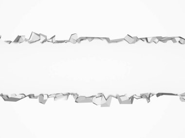 Ortasında serbest alan olan bir patlayıcı duvar. Kara yıkım, beyaz taş duvarda delik açtı. 3d resimleme