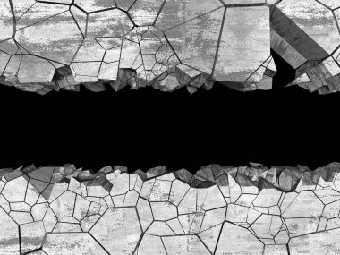 Beton duvarda çatlak var. Grunge 'un geçmişi. 3d resimleme