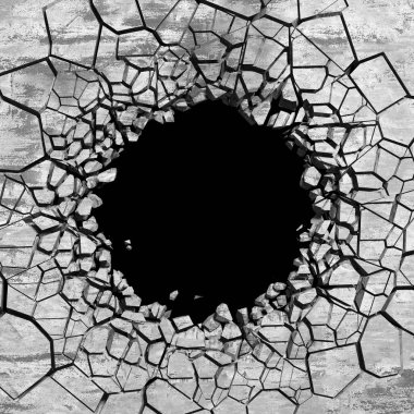 Beton duvarda çatlak var. Grunge 'un geçmişi. 3d resimleme