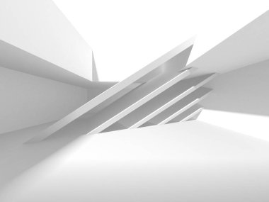 Aydınlatılmış koridor iç tasarımı. Boş Oda İç mimarisi. 3 Boyutlu Hazırlama