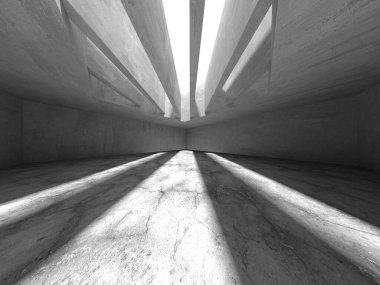 Soyut mimari arka plan. İçi boş beton döşeme. 3d hazırlayıcı