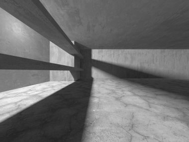 Soyut mimari arka plan. İçi boş beton döşeme. 3d hazırlayıcı