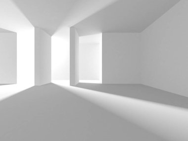 Beyaz Modern Arkaplan. Soyut Bina Konsepti. 3d Hazırlama