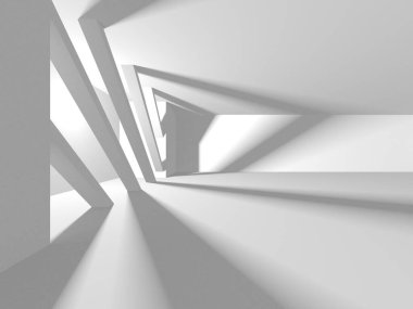 Aydınlatılmış koridor iç tasarımı. Boş Oda İç mimarisi. 3 Boyutlu Hazırlama