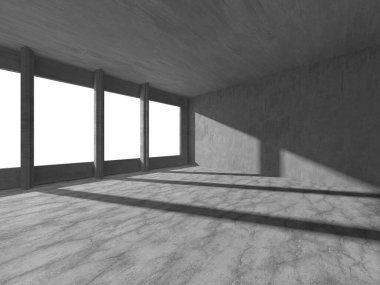 Soyut mimari iç plan. Boş beton oda. 3d hazırlayıcı