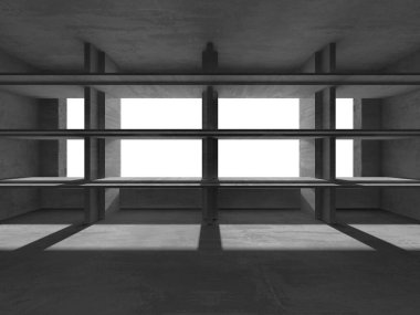 Soyut mimari arka plan. İçi boş beton döşeme. 3d hazırlayıcı