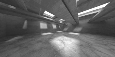 Soyut mimari arka plan. İçi boş beton döşeme. 3d hazırlayıcı