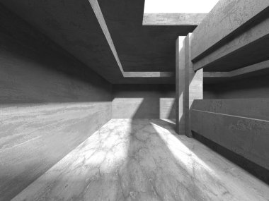 Soyut mimari arka plan. İçi boş beton döşeme. 3d hazırlayıcı
