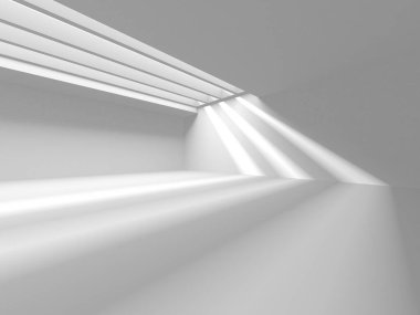 Beyaz Modern Arkaplan. Soyut Bina Konsepti. 3d Hazırlama