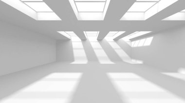 Beyaz Modern Arkaplan. Soyut Bina Konsepti. 3d Hazırlama