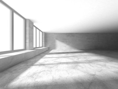 Soyut mimari iç plan. Boş beton oda. 3d hazırlayıcı