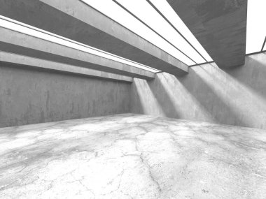 Soyut mimari arka plan. İçi boş beton döşeme. 3d hazırlayıcı