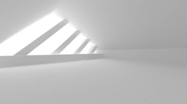 Beyaz Modern Arkaplan. Soyut Bina Konsepti. 3d Hazırlama