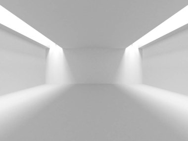 Soyut Beyaz Mimari Tasarım Konsepti. 3d Görüntüleme