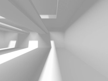 Soyut Beyaz Mimari Tasarım Konsepti. 3d Görüntüleme